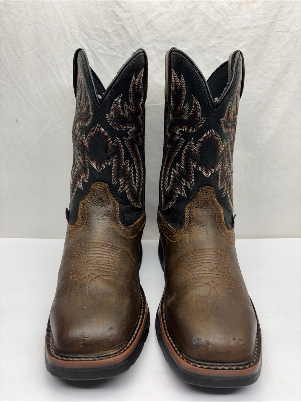 Wolverine Men's Brown and Black Western Cowboy Boots - Classic Leather, SZ 8.5 M